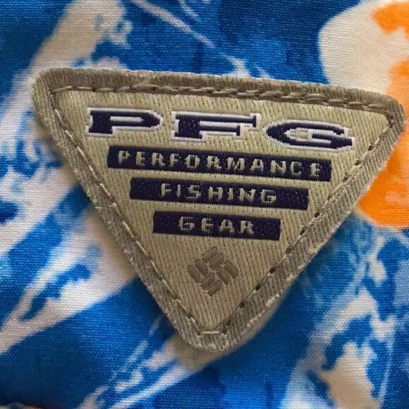 Columbia PFG Tidal Wave Blue Peach Tropical Floral Print Pull On Quick Dry Short - Picture 11 of 11